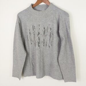Rabe Gray Sweater With Abstract Embellishment Detail Size 10